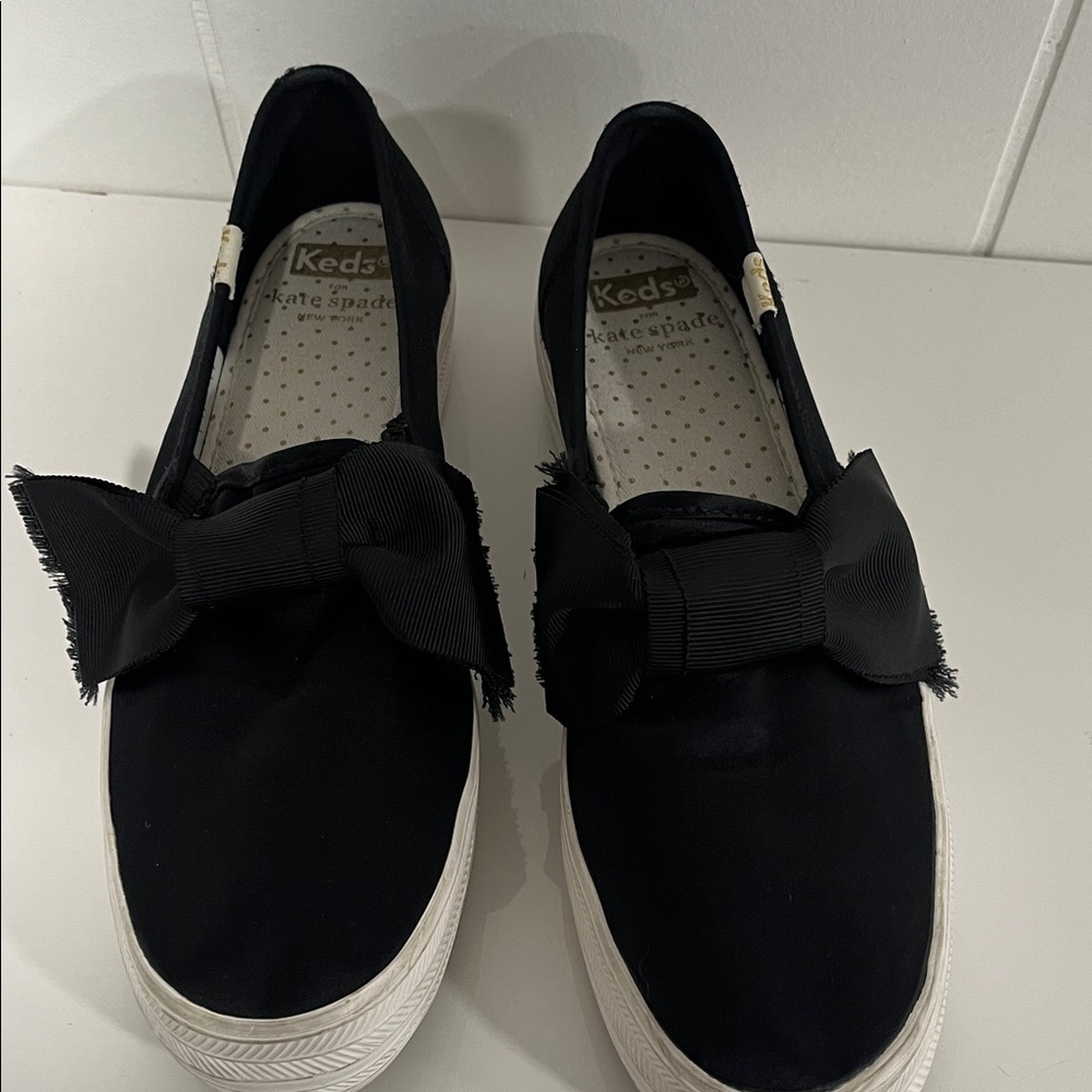 Kate Spade x Keds collaboration‎ Black + Triple Decker Sneakers Sz 6.5